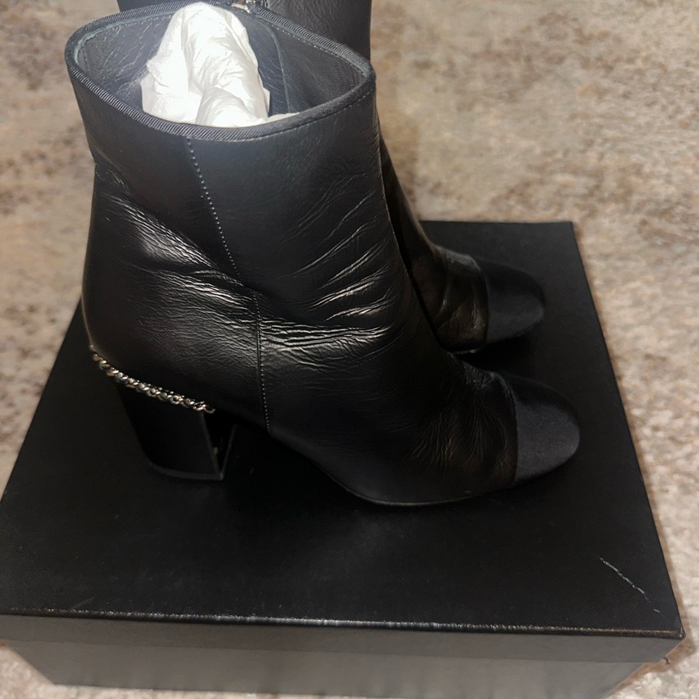 Authentic Chanel Leather Ankle Boots - Picture 2 of 7